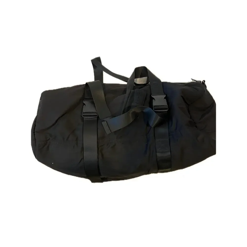 Smiley Face with Lightening Wink Black Duffel Gym Bag